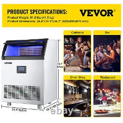 VEVOR Commercial Ice Maker Freestand Ice Cube Machine 265LBS/24H 55LBS Storage