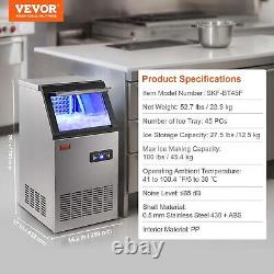 VEVOR Commercial Ice Maker Machine, 100 lbs/24H Ice Maker Machine with 27.5 lbs