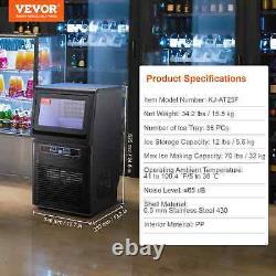 VEVOR Commercial Ice Maker Machine 70lbs/24H 12lbs Capacity Freestanding Cabinet