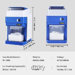 VEVOR Commercial Ice Shaver 265LBS/H Electric Ice Crusher Snow Cone Machine 650W
