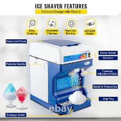 VEVOR Commercial Ice Shaver Ice Crusher Snow Cone Machine 265LBS/H Yield 320 RPM