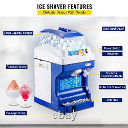 VEVOR Commercial Ice Shaver Ice Crusher Snow Cone Machine withHopper 5L Storage