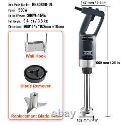 VEVOR Commercial Immersion Blender 500W 12 Heavy Duty Hand Mixer Variable Speed