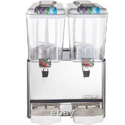 VEVOR Commercial Juice Dispenser 36L Cold Beverage 2Tanks for Soda Iced Lemonade