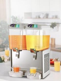 VEVOR Commercial Juice Dispenser Cold Beverage Drink Dispenser Machine 18L 2Tank