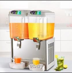 VEVOR Commercial Juice Dispenser Cold Beverage Drink Dispenser Machine 18L 2Tank