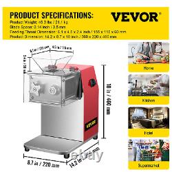 VEVOR Commercial Meat Cutting Machine, 551 Lbs/H 850W Meat Shredding Machine, 3