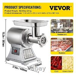 VEVOR Commercial Meat Grinder 550LB/h 1100W Electric Sausage Stuffer 220 RPM with2