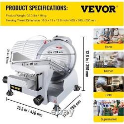 VEVOR Commercial Meat Slicer, 10 inch Electric Food Slicer