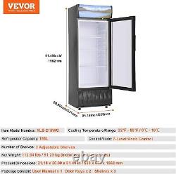 VEVOR Commercial Merchandiser Refrigerator, 6.8 Cu. Ft / 195L Beverage Refrigerat