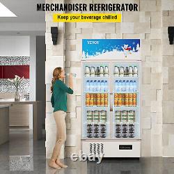 VEVOR Commercial Merchandiser Refrigerator Beverage Cooler 2 Doors 39x27x79
