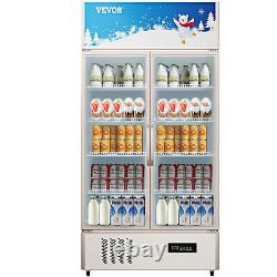 VEVOR Commercial Merchandiser Refrigerator Drink Cooler 2 Glass Door 39x27x79