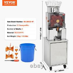 VEVOR Commercial Orange Juicer Machine 120W Automatic Juice Squeezer Extractor