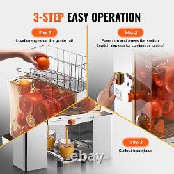 VEVOR Commercial Orange Juicer Machine 120W Juice Squeezer Extractor Filter Box