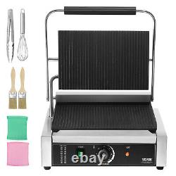 VEVOR Commercial Panini Press Grill Electric Sandwich Maker Griddle Plate 14x9