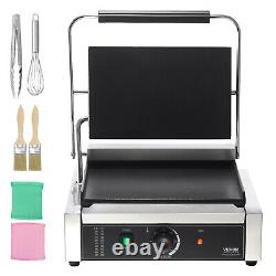 VEVOR Commercial Panini Press Grill Electric Sandwich Maker Griddle Plate 14x9