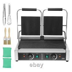 VEVOR Commercial Panini Press Grill Electric Sandwich Maker Griddle Plate 19x9