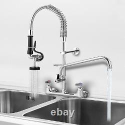 VEVOR Commercial Pre-Rinse Faucet Wall Mount Kitchen Sink Sprayer Pull Out Dowm
