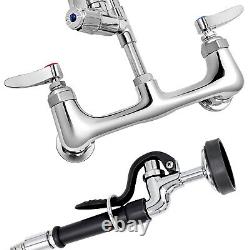 VEVOR Commercial Pre-Rinse Kitchen Sink Faucet 25 Pull Down Sprayer Mixer Tap