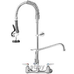 VEVOR Commercial Pre-rinse Faucet Wall Mount Kitchen Sink Faucet 47 with Sprayer