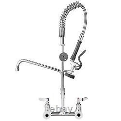 VEVOR Commercial Pre-rinse Faucet Wall Mount Kitchen Sink Faucet 47 with Sprayer