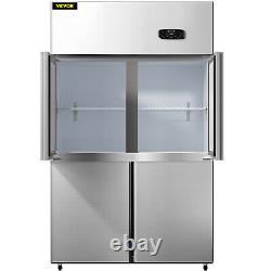 VEVOR Commercial Reach-in Refrigerator Upright Fridge Chiller 4 Doors 27.5 Cu. Ft