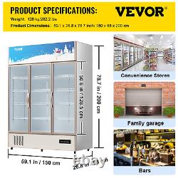 VEVOR Commercial Refrigerator, (35 cu. Ft. Triple Swing Door)