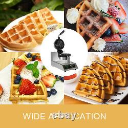 VEVOR Commercial Round Waffle Maker Nonstick Rotated 1100W Electric 110V Steel