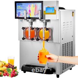 VEVOR Commercial Slush Machine 2x(8+4L) Margarita Slush Maker Drink Frozen 1800W