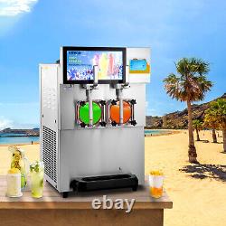 VEVOR Commercial Slush Machine 2x(8+4L) Margarita Slush Maker Drink Frozen 1800W