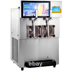 VEVOR Commercial Slush Machine 2x(8+4L) Margarita Slush Maker Frozen Drink 1800W