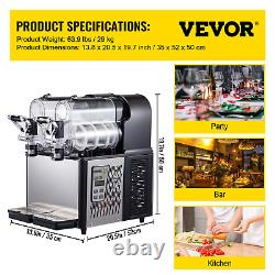 VEVOR Commercial Slush Machine 3L X 2 Smoothie Maker Slushy Machine 2 X 0.79 Gal