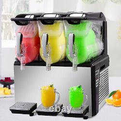 VEVOR Commercial Slush Machine 3x10L Frozen Drink Machine Juice Dispenser 1250W