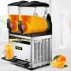 VEVOR Commercial Slush Machine Margarita Slush Maker 2x15L Frozen Drink Machine