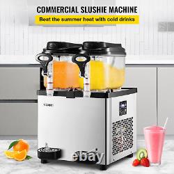 VEVOR Commercial Slushy Machine, 6 L x 2 Tanks 50 Cups, 700W 110V, Stainless Ste