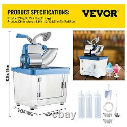 VEVOR Commercial Snow Cone Machine Electric Ice Shaver Ice Crusher 400LBS/H ETL