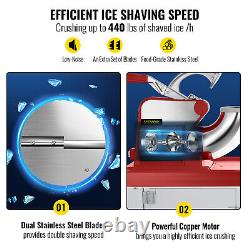 VEVOR Commercial Snow Cone Machine Red Ice Shaver Ice Crusher withDual Blades ETL
