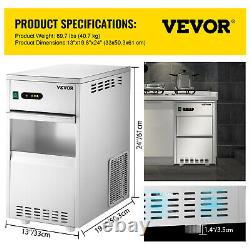 VEVOR Commercial Snow Flake Ice Maker 55LBS/24H Ice Crusher 11Lbs Storage SUS