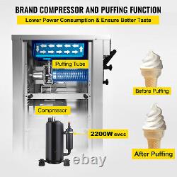 VEVOR Commercial Soft Serve Ice Cream Machine 3 Flavors Ice Cream Maker 20-28L/H