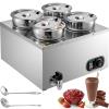 Vevor Commercial Soup Warmer Soup Station With 1-4 Round Pots Soup Kettle Warmer