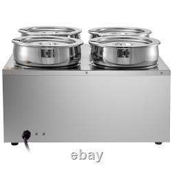 VEVOR Commercial Soup Warmer Soup Station with 1-4 Round Pots Soup Kettle Warmer