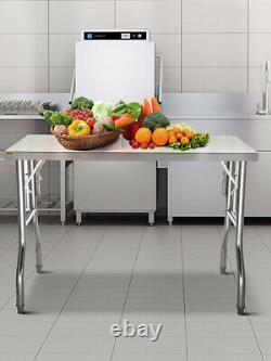 VEVOR Commercial Stainless Steel Folding Work Prep Tables Open Kitchen 48X24