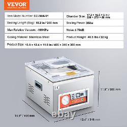 VEVOR Commercial Vacuum Sealer Chamber Packaging Sealing Machine Food Saver 110V