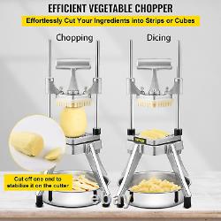 VEVOR Commercial Vegetable Fruit Chopper, Stainless Steel French Fry Cutter With 4
