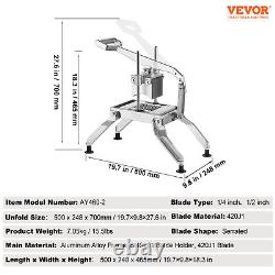 VEVOR Commercial Vegetable Slicer 1/4 and 1/2 Tomato Slicer Vegetable Cutter