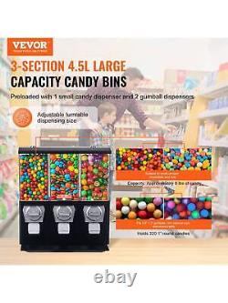 VEVOR Commercial Vending Machine, Triple Compartment Candy Dispenser With Iron