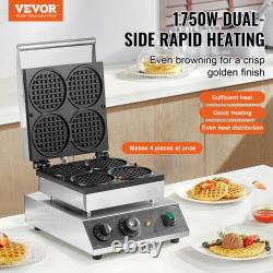 VEVOR Commercial Waffle Maker Waffle Iron Non-Stick 1230 2460 W Rotatable