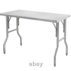 VEVOR Commercial Worktable Workstation 48 x 24 Inch Folding Commercial Prep Tabl