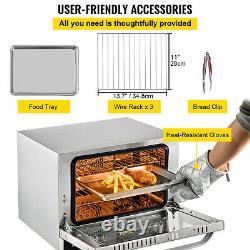 VEVOR Convection Oven 21L Countertop Commercial 3-Layer Toaster Baker 1440W