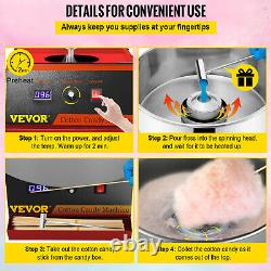 VEVOR Cotton Candy Machine 1050W Electric Commercial Floss Maker 19.7'' Red